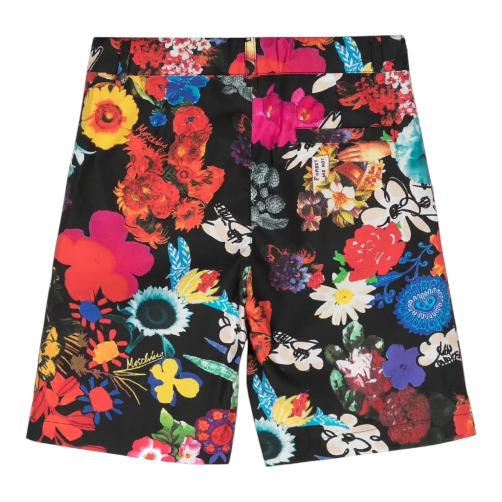 Moschino Bermuda tinta unita con Fantasia Nero per Bambino HU101T NERO MOSCHINO 