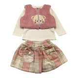 EBITA completo 3 pezzi shirt-gonna-gilet Bianco/rosa per Neonata 3535 BIANCO/ROSA EBITA 