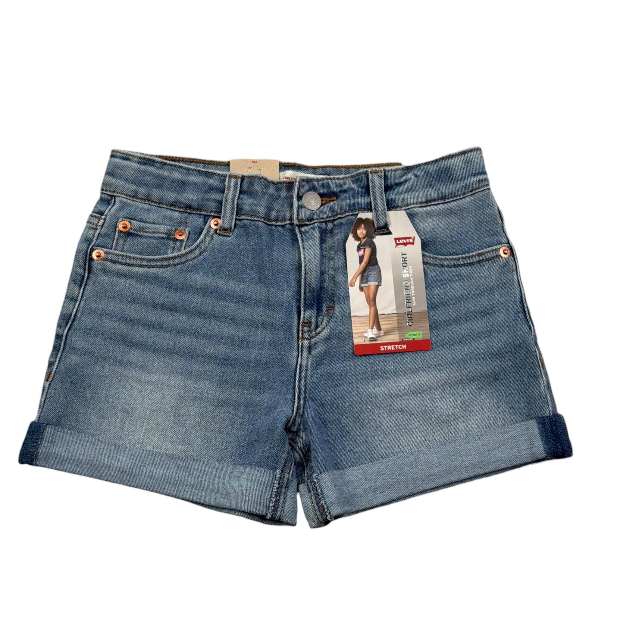Levi'S Short In Denim Tinta Unita con Girovita Regolabile per Bambina 3EH272 AZZURRO LEVI'S 