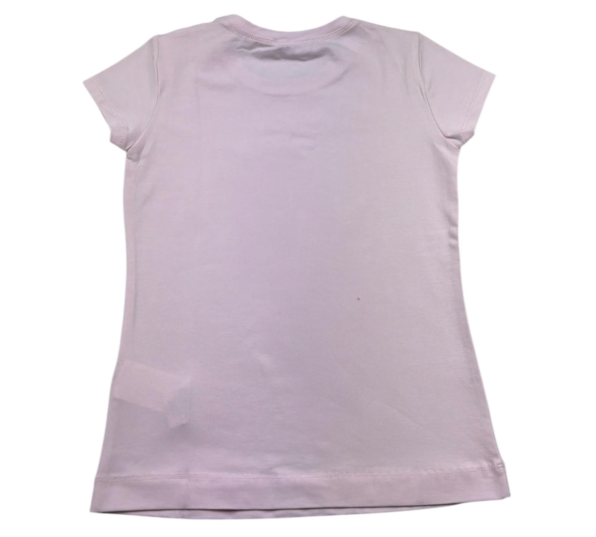 Monnalisa T-Shirt Girocollo Tinta Unita con Stampa Rose per Bambina MNTHS ROSA MONNALISA 
