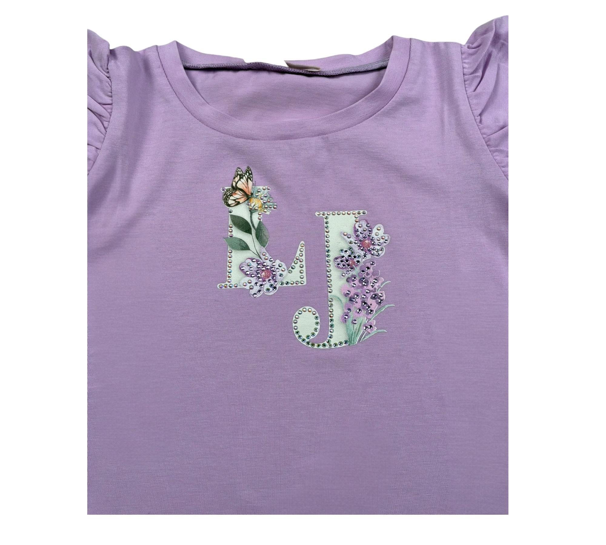 Liu Jo T-Shirt Tinta Unita con Brillantini per Neonata KA5092XN GLICINE LIU JO 