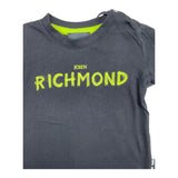 John Richmond T-Shirt Girocollo Tinta Unita Con Stampa Nero Per Neonato