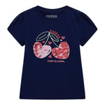 Guess T-Shirt Girocollo Tinta Unita con Stampa per Neonata K5GI03K6YW4 BLU GUESS 
