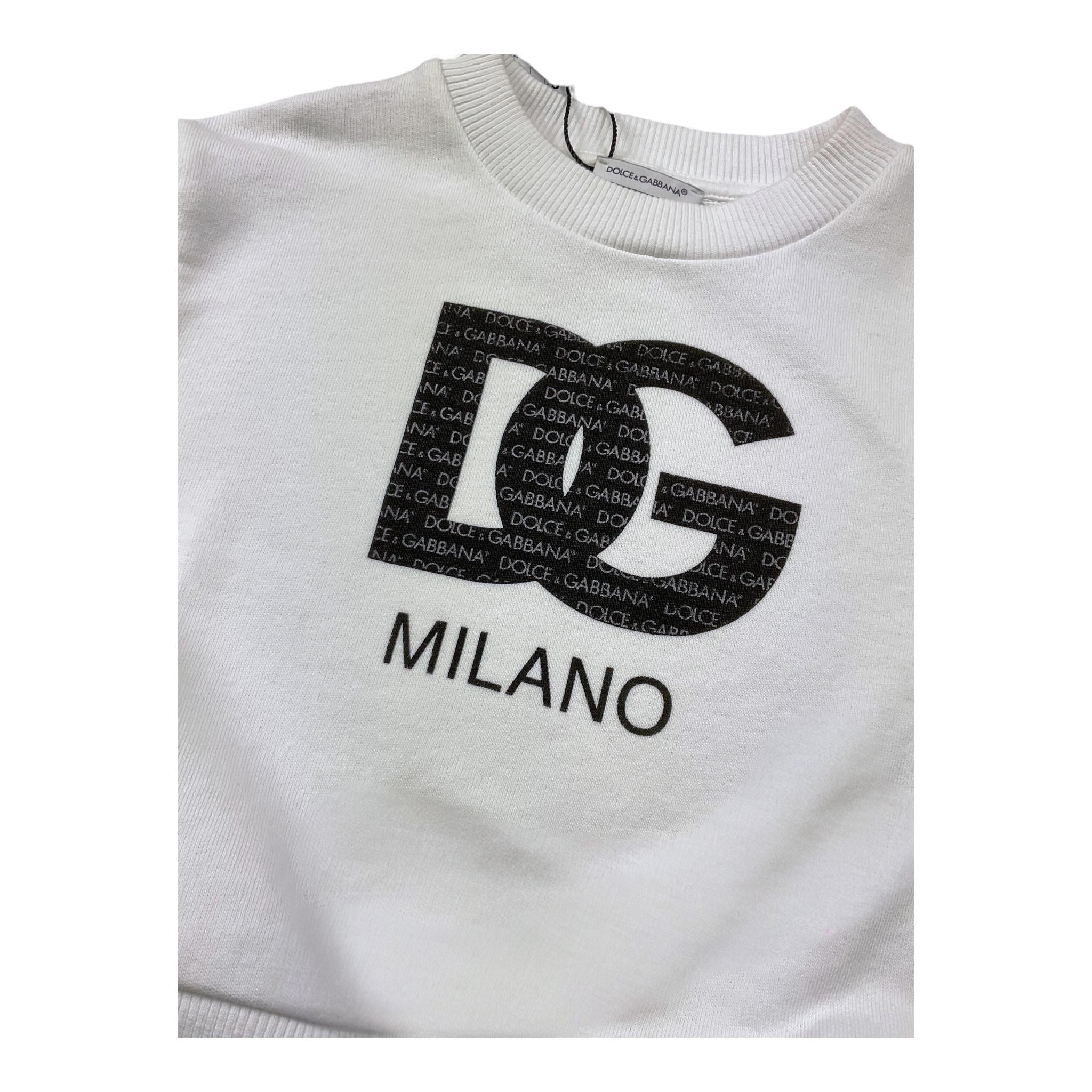 Dsquared2 Felpa Chiusa Girocollo Tinta Unita con Logo per Bambina L4IWHZ BIANCO DOLCE & GABBANA 