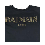 Balmain T-Shirt Girocollo Tinta Unita con Logo per Bambina BW8A91 NERO BALMAIN 