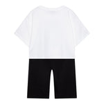 Moschino Completo 2 Pezzi T-Shirt-Leggins Bicolore per Bambina HDG01H BIANCO/NERO MOSCHINO 