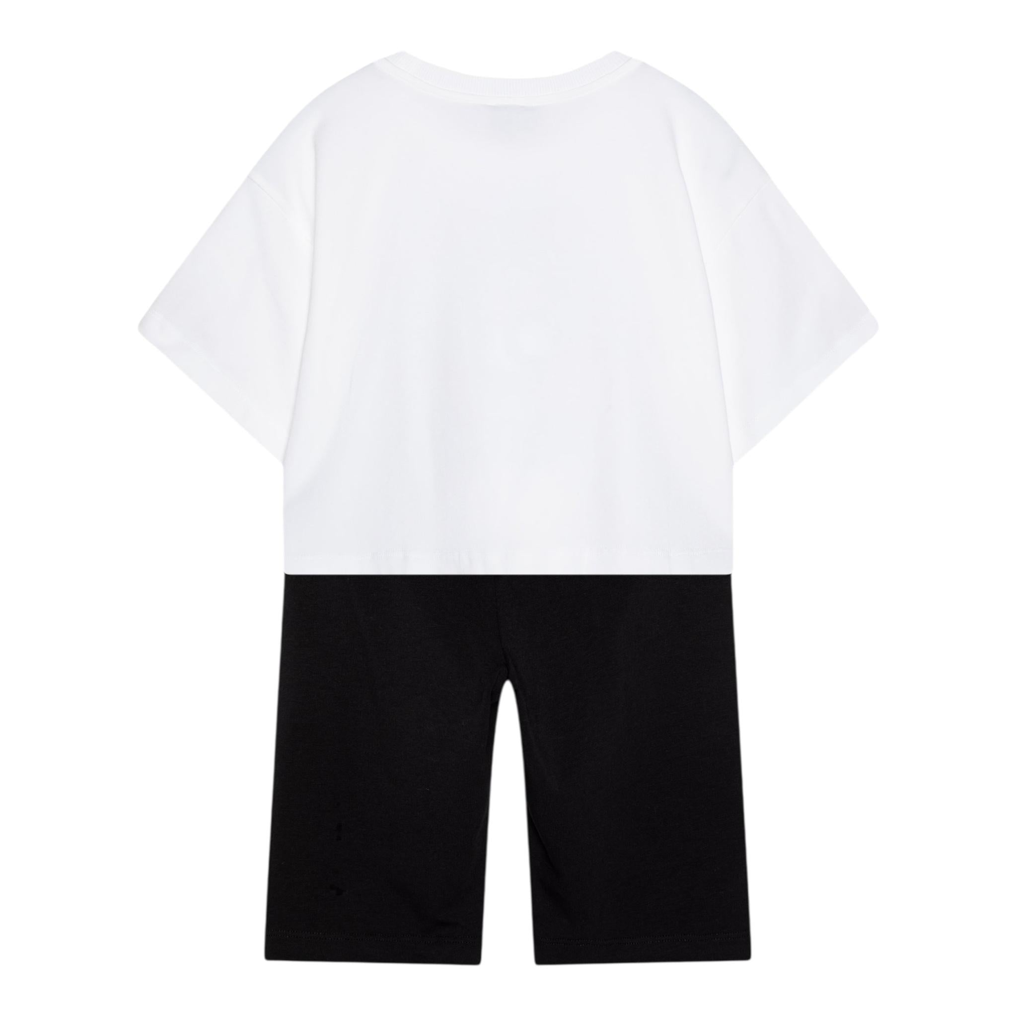 Moschino Completo 2 Pezzi T-Shirt-Leggins Bicolore per Bambina HDG01H BIANCO/NERO MOSCHINO 