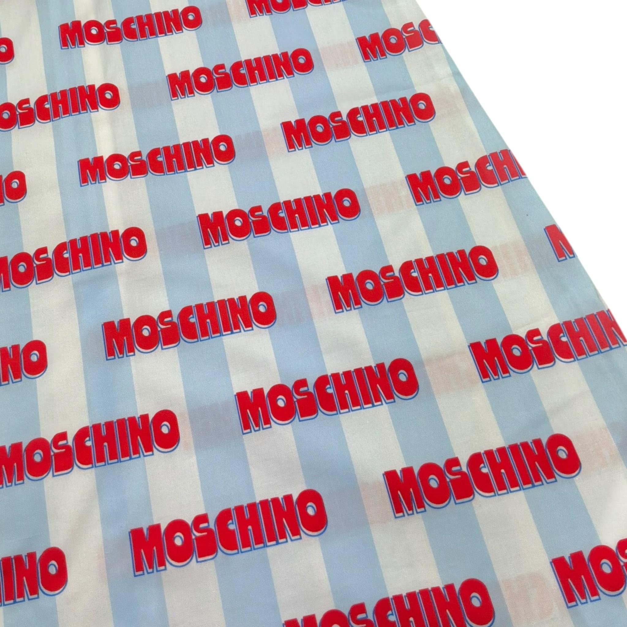 Moschino Abito Bicolore con Fantasia A Righe Mezza Manica per Bambina HDV0HI BIANCO/AZZURRO MOSCHINO 