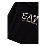 EMPORIO ARMANI felpa tinta unita con cappuccio e con stampa Nero/bronzo per Bambino 8NFM01 NERO/BRONZO EMPORIO ARMANI 