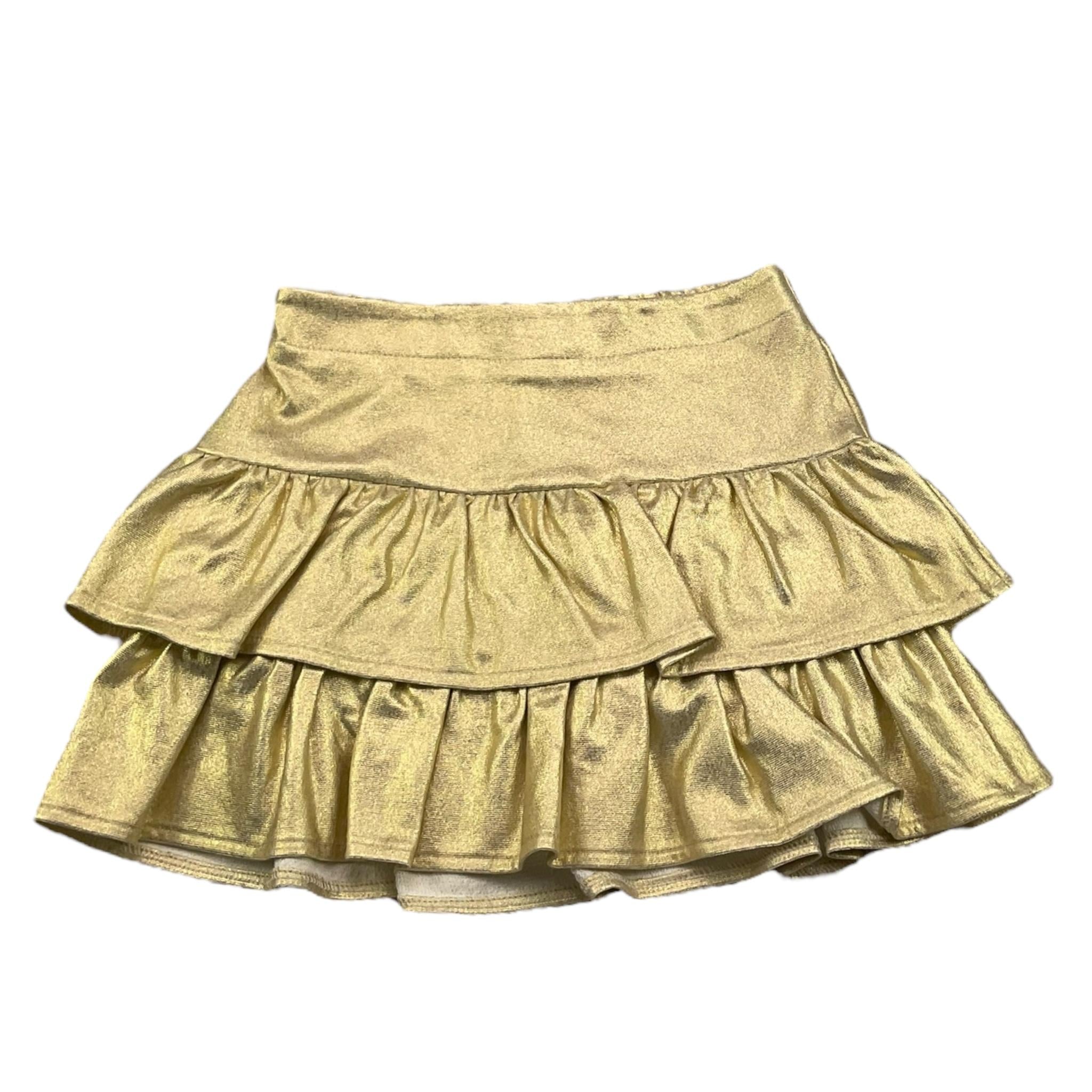 M+E' gonna tinta unita con balze Oro per Neonata UE1641 ORO M+E' 