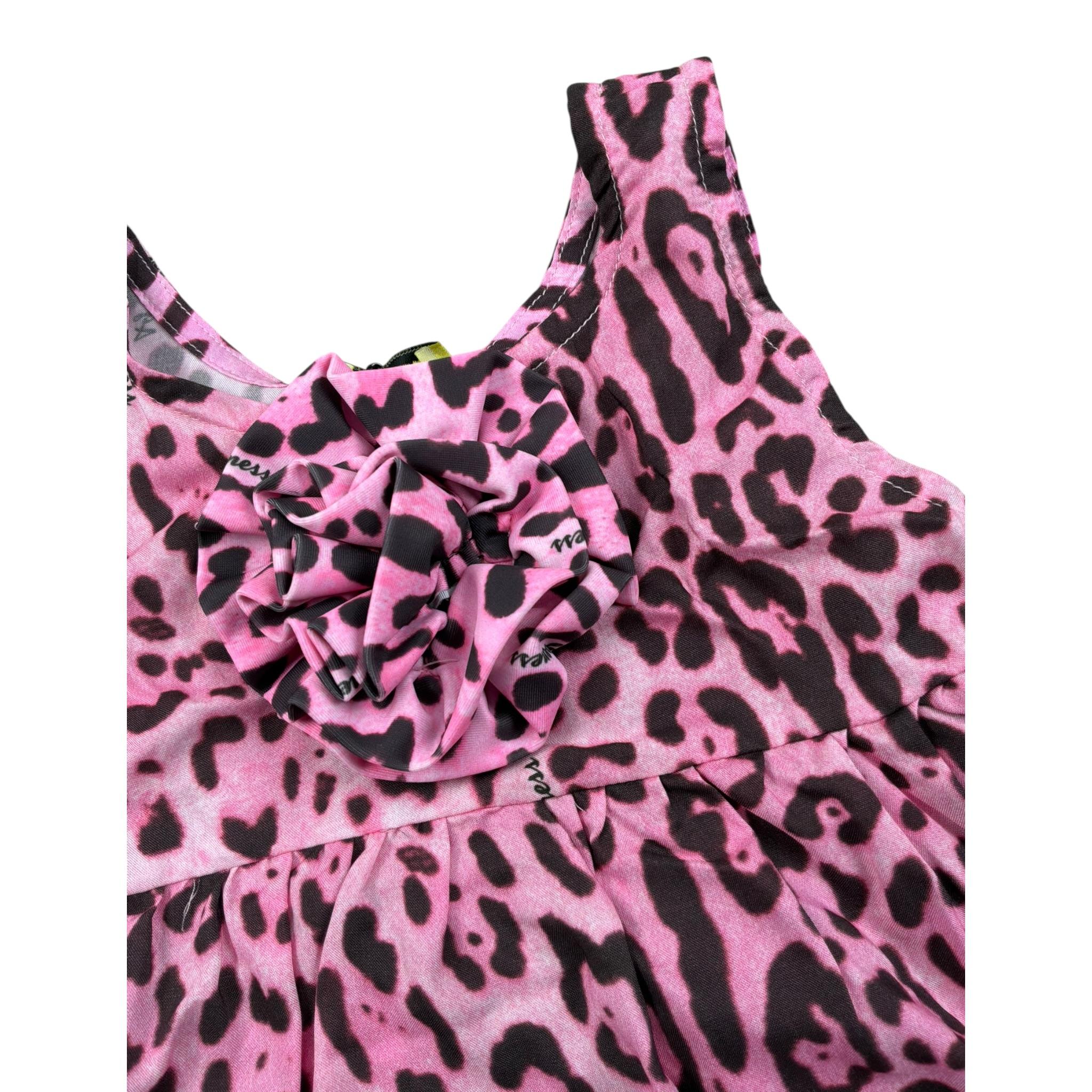 4Giveness Top Tinta Unita con Fantasia Maculata per Neonata FGCN3956 ROSA 4GIVENESS 