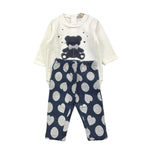 EMC completo 2pz maxi felpa-leggins bicolore Bianco/blu per Neonata CO3544 BIANCO/BLU EMC 