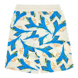 Diadora Bermuda In Tuta Tinta Unita Con Stampa Panna Per Bambino