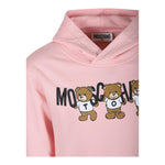 MOSCHINO felpa tinta unita con cappuccio e stampa Rosa per Bambina HMF07K ROSA MOSCHINO 
