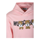 MOSCHINO felpa tinta unita con cappuccio e stampa Rosa per Bambina HMF07K ROSA MOSCHINO 