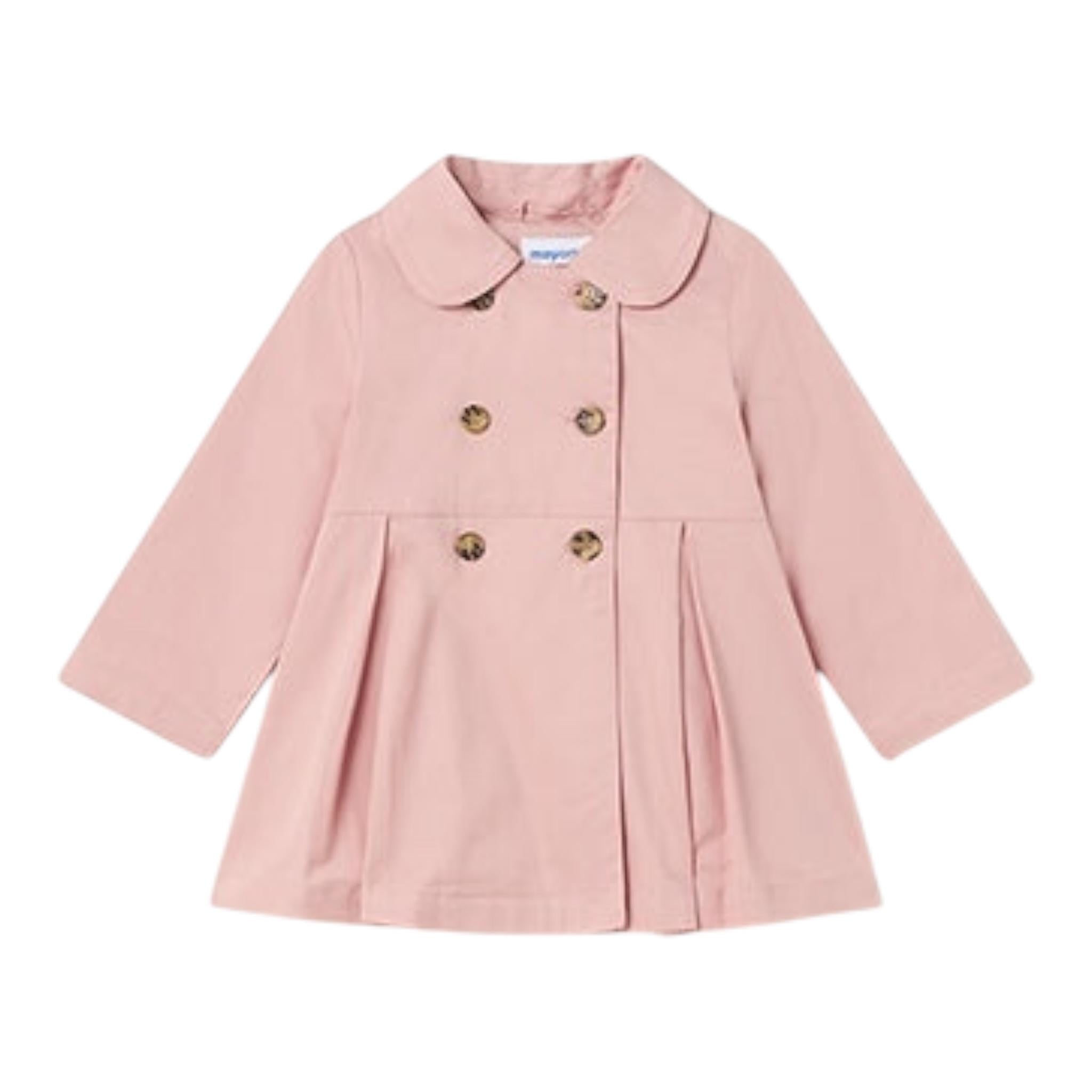 Mayoral Trench Tinta Unita Doppiopetto per Neonata 1413 ROSA MAYORAL 