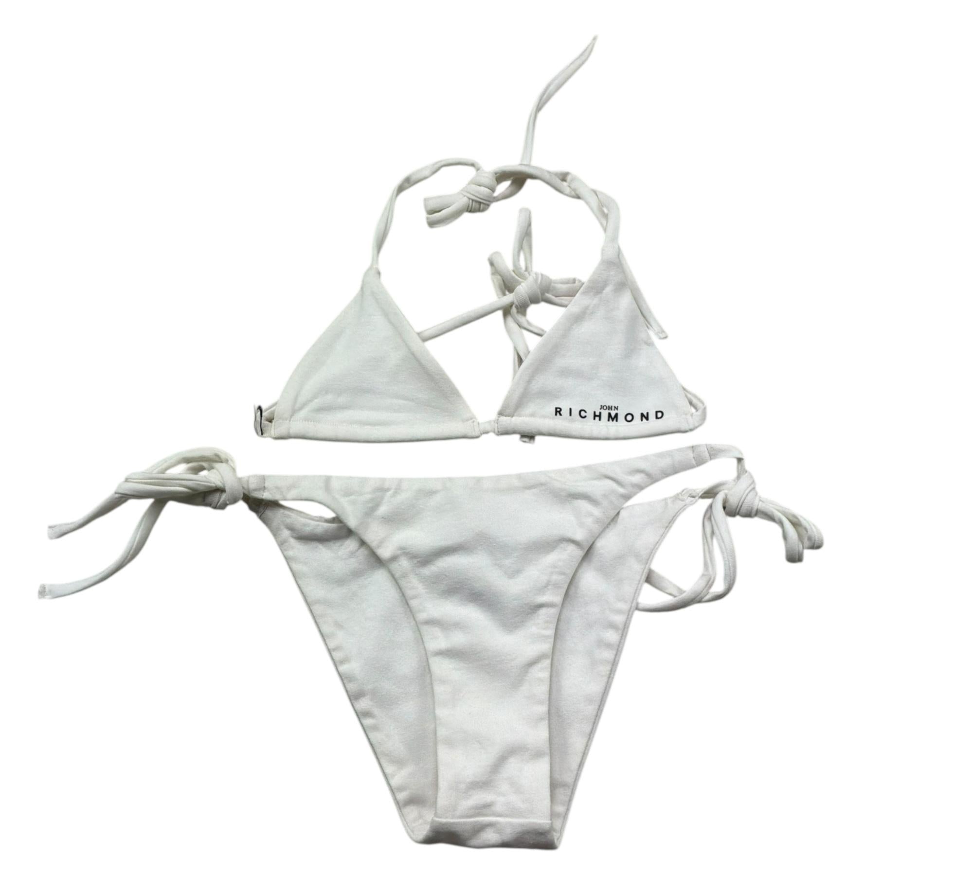 John Richmond Costume 2 Pezzi Triangolo-Mutandina Tinta Unita per Bambina RGP26030CO BIANCO JOHN RICHMOND 