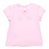 Chiara Ferragni T-Shirt Girocollo Tinta Unita Con Stampa Rosa Per Neonata