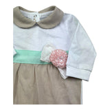 Isabel & Martinez Tutina Manica Lunga Bicolore per Neonata IM25N416 BIANCO/BEIGE ISABEL & MARTINEZ 