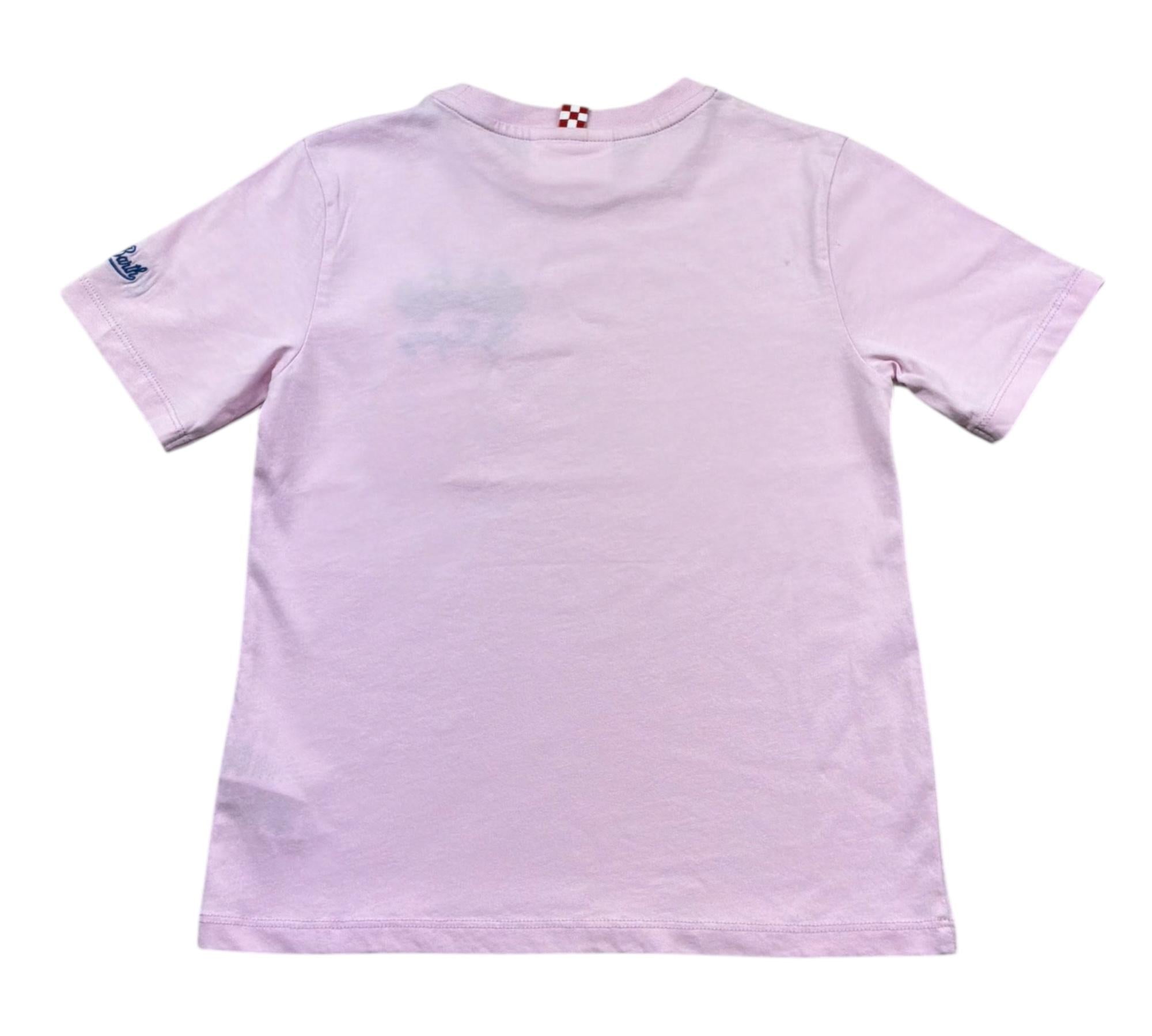 Saint Barth T-Shirt Girocollo Tinta Unita con Ricamo Auto per Bambino CARST ROSA SAINT BARTH 