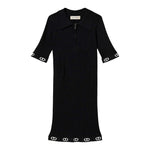 Twinset Abito Mezza Manica Tinta Unita con Zip E Colletto per Bambina 251GJ3401 NERO TWINSET 