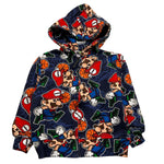 MOUSSE felpa con zip e cappuccio tinta unita cn stampe mario Blu per Neonato HKFZ368 BLU MOUSSE 