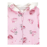 MONNALISA felpa con zip e cappuccio tinta unita cn cappuccio in contrasto Rosa per Neonata 39D800 ROSA MONNALISA 