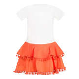 Twinset Abito Mezza Manica Bicolore con Stampa per Bambina 251GJ242B BIANCO TWINSET 