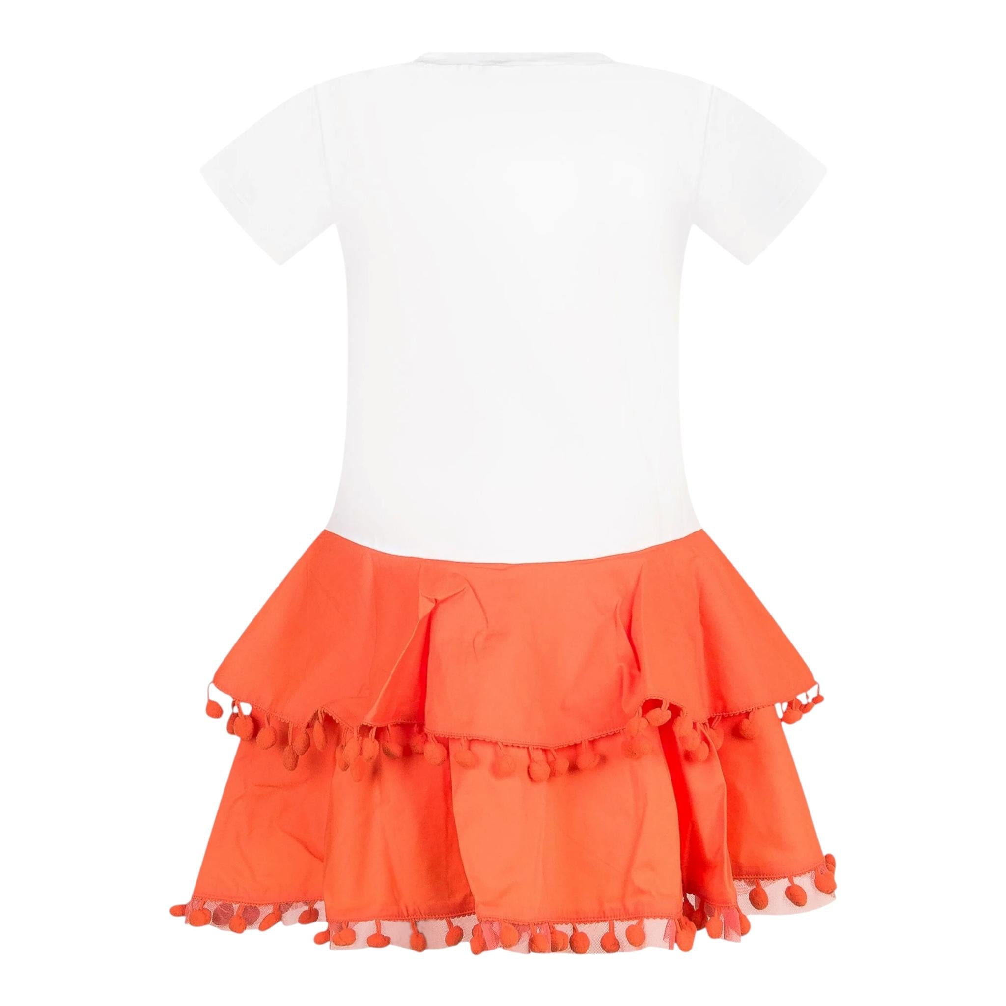 Twinset Abito Mezza Manica Bicolore con Stampa per Bambina 251GJ242B BIANCO TWINSET 