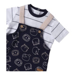 Minibanda Pagliaccetto Mezza Manica Finta T-Shirt per Neonato 3B687 BLU MINIBANDA 