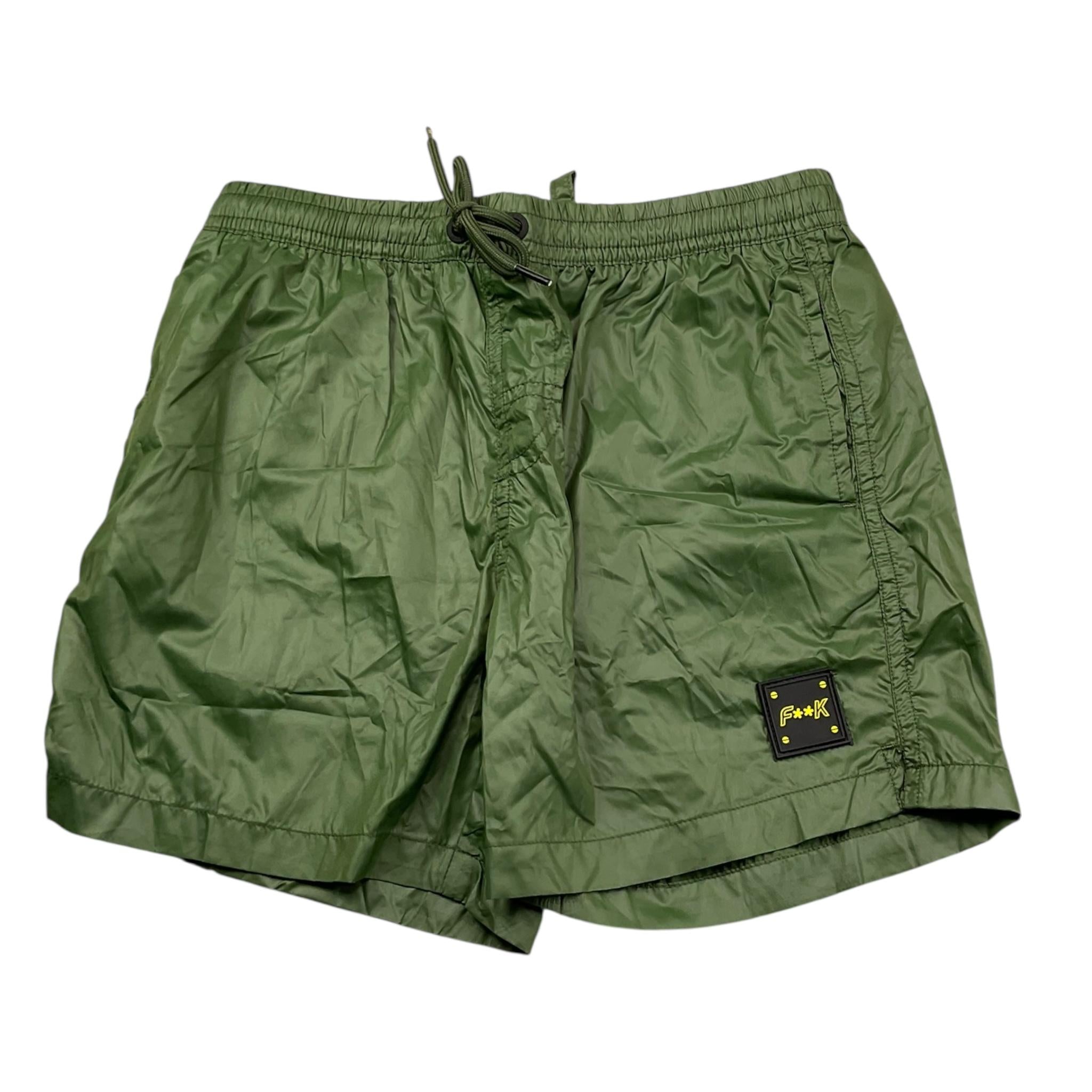 F**K Costume Modello Boxer Tinta Unita con Logo per Bambino FJ242002MG VERDE F**K 