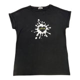 Yours Girl T-Shirt Girocollo Tinta Unita Con Stampa Nero Per Bambina