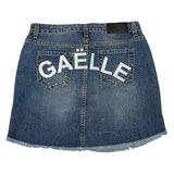 Gaelle Gonna In Denim Tinta Unita con Stampa Logo Blu per Bambina