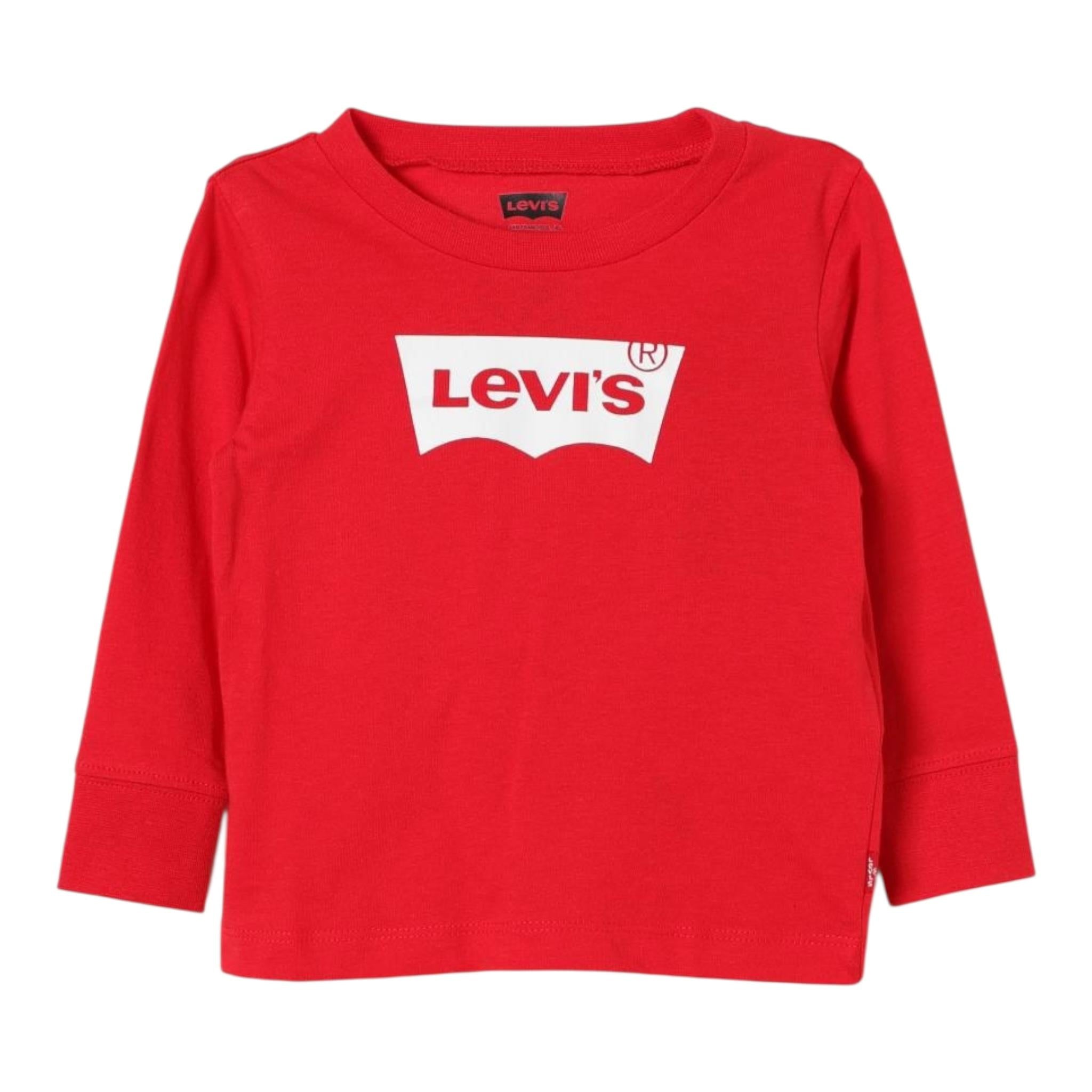 LEVI'S shirt girocollo tinta unita con logo Rosso per Neonato 6E8646 ROSSO LEVI'S 