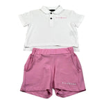 John Richmond Completo 2 Pezzi Polo-Short Bicolore per Bambina RGP26028CE ROSA/BIANCO JOHN RICHMOND 