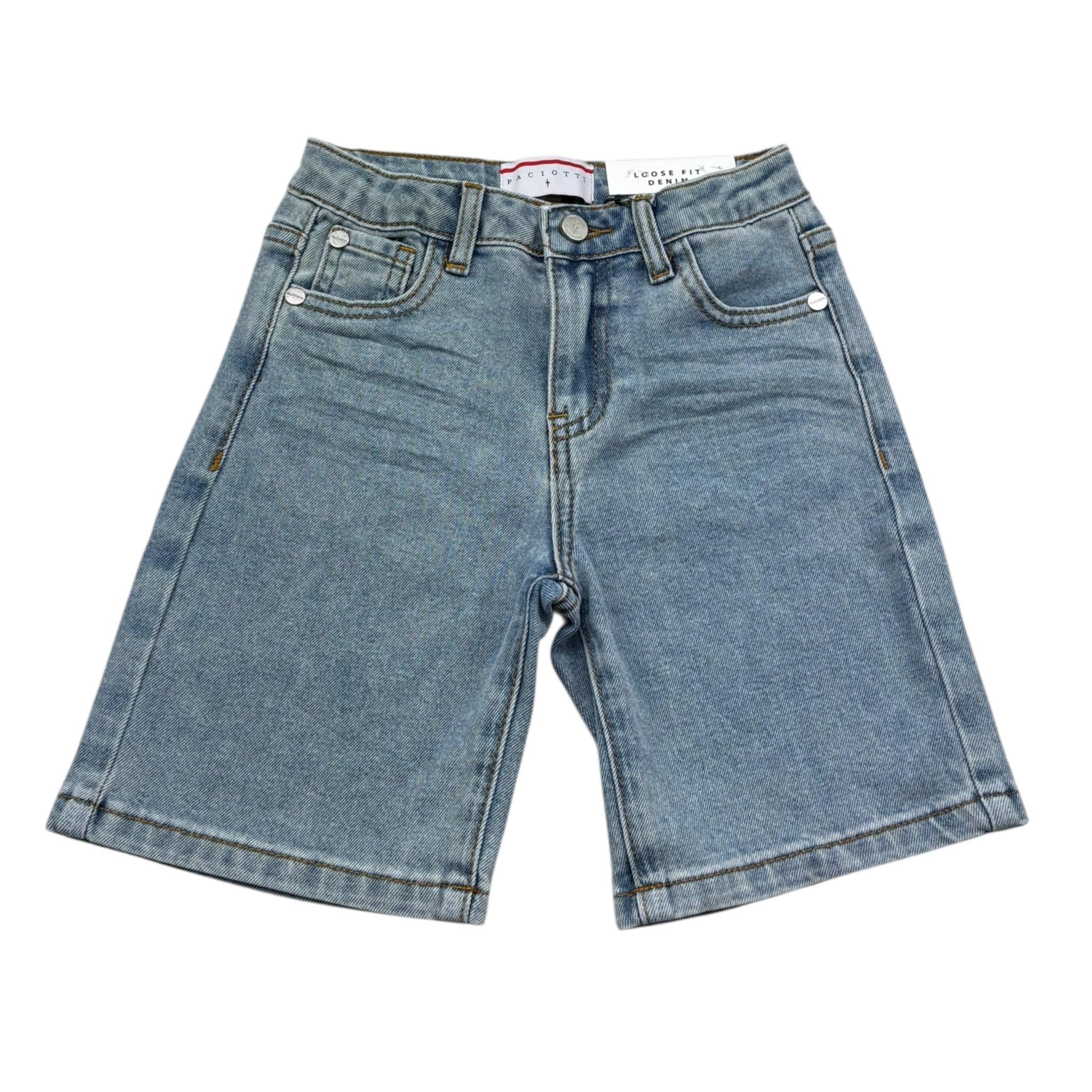 Cesare Paciotti Bermuda In Denim Tinta Unita per Bambino BMP5161BX AZZURRO CESARE PACIOTTI 