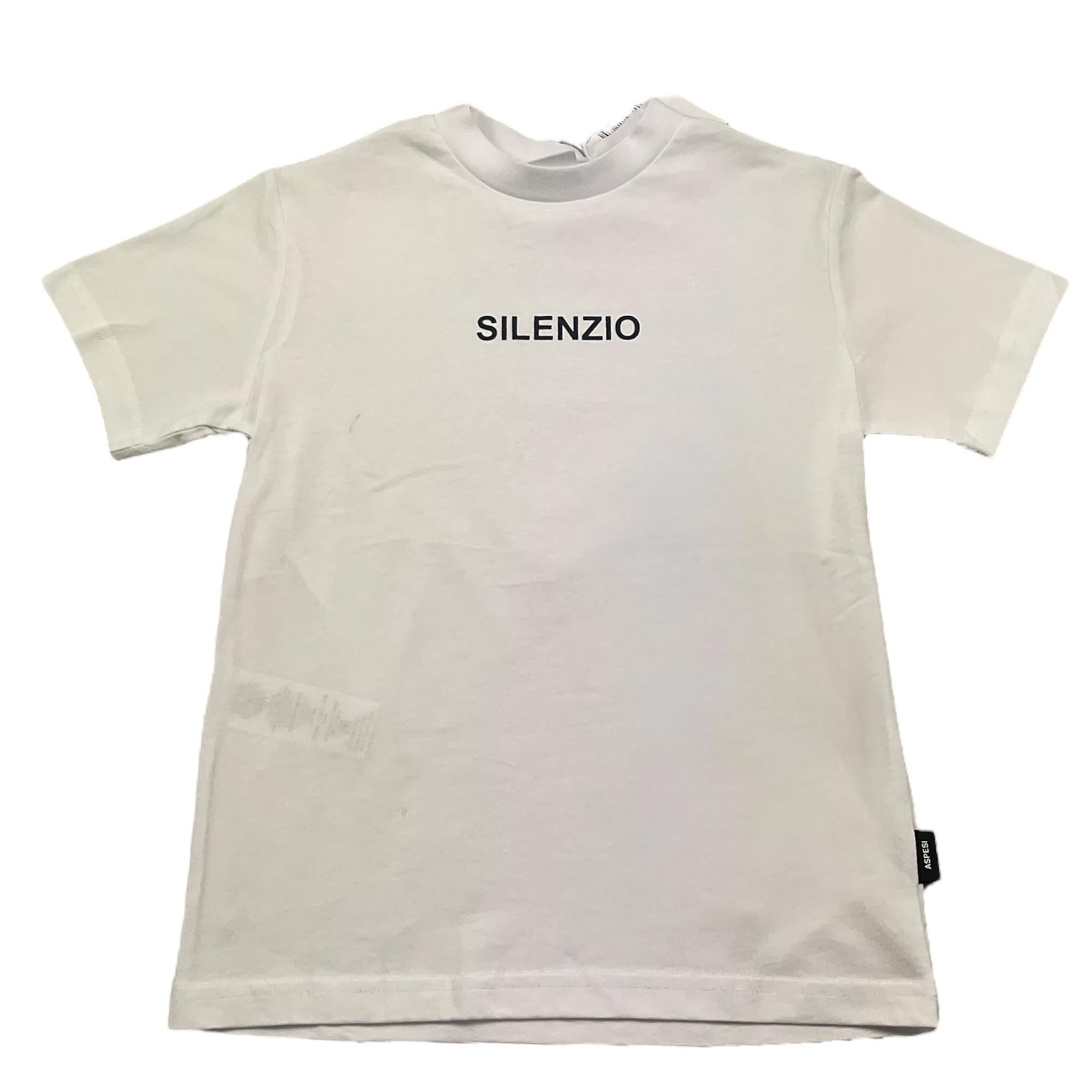 Aspesi T-Shirt Girocollo Tinta Unita con Stampa per Bambino S25022TSM0122 BIANCO ASPESI 