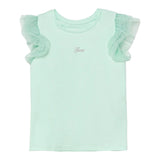 Liu Jo T-Shirt Girocollo Tinta Unita con Logo per Neonata K5GI18K6YW4 VERDE ACQUA LIU JO 