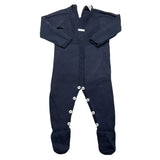 Wedoble Tutina Manica Lunga Tinta Unita Blu Per Neonato