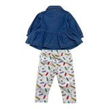 MOSCHINO completo 2pz camicia-leggins Blu per Neonata MDK035 BLU MOSCHINO 