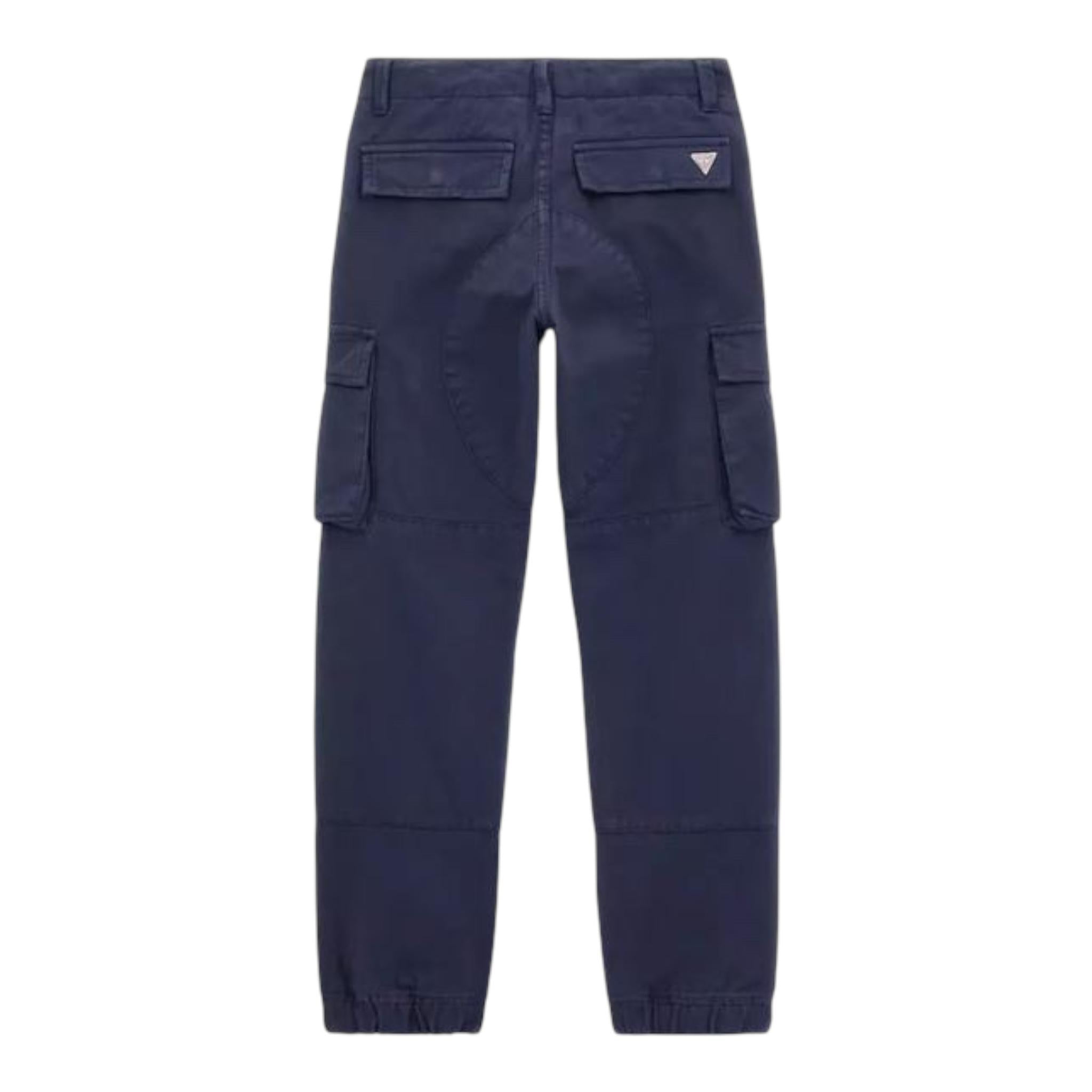 GUESS pantalone tinta unita con tasconi Blu per Bambino L3YB04WE1L0 BLU GUESS 