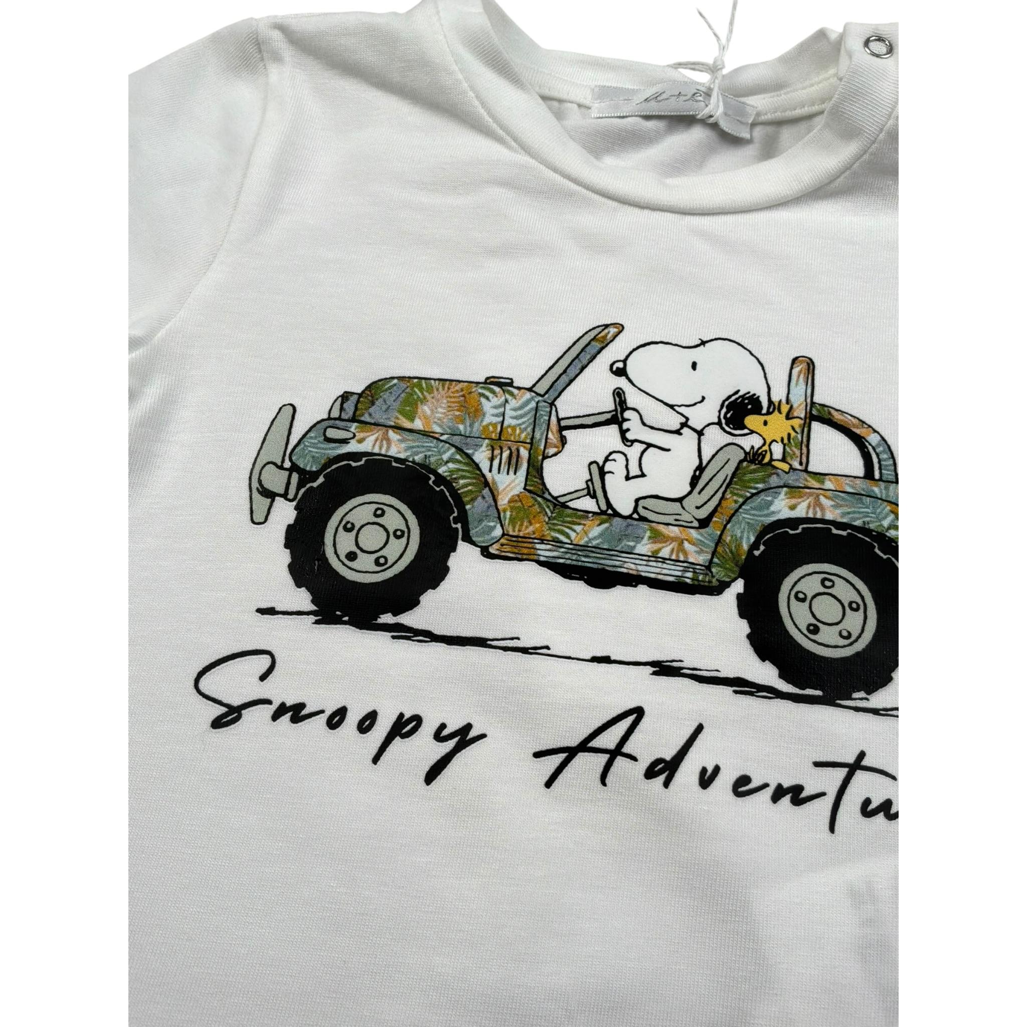 M+E' T-Shirt Girocollo Tinta Unita con Stampa per Neonato UEM0340 BIANCO M+E' 