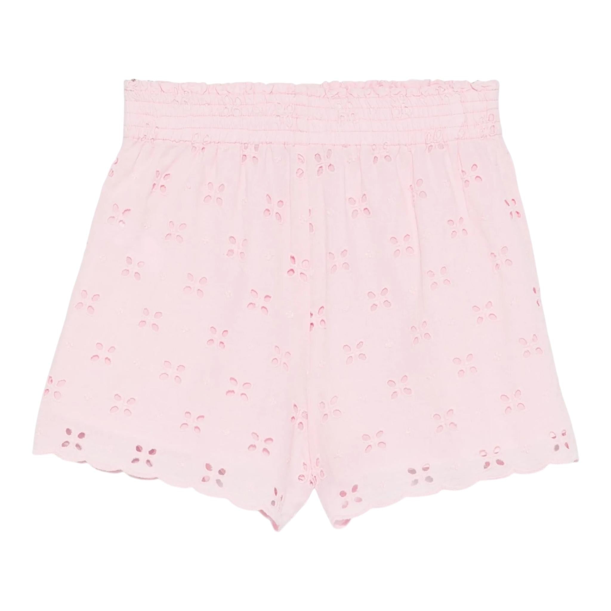 Saint Barth Short Tinta Unita In Pizzo Sangallo per Bambina MEA00104056 ROSA SAINT BARTH 