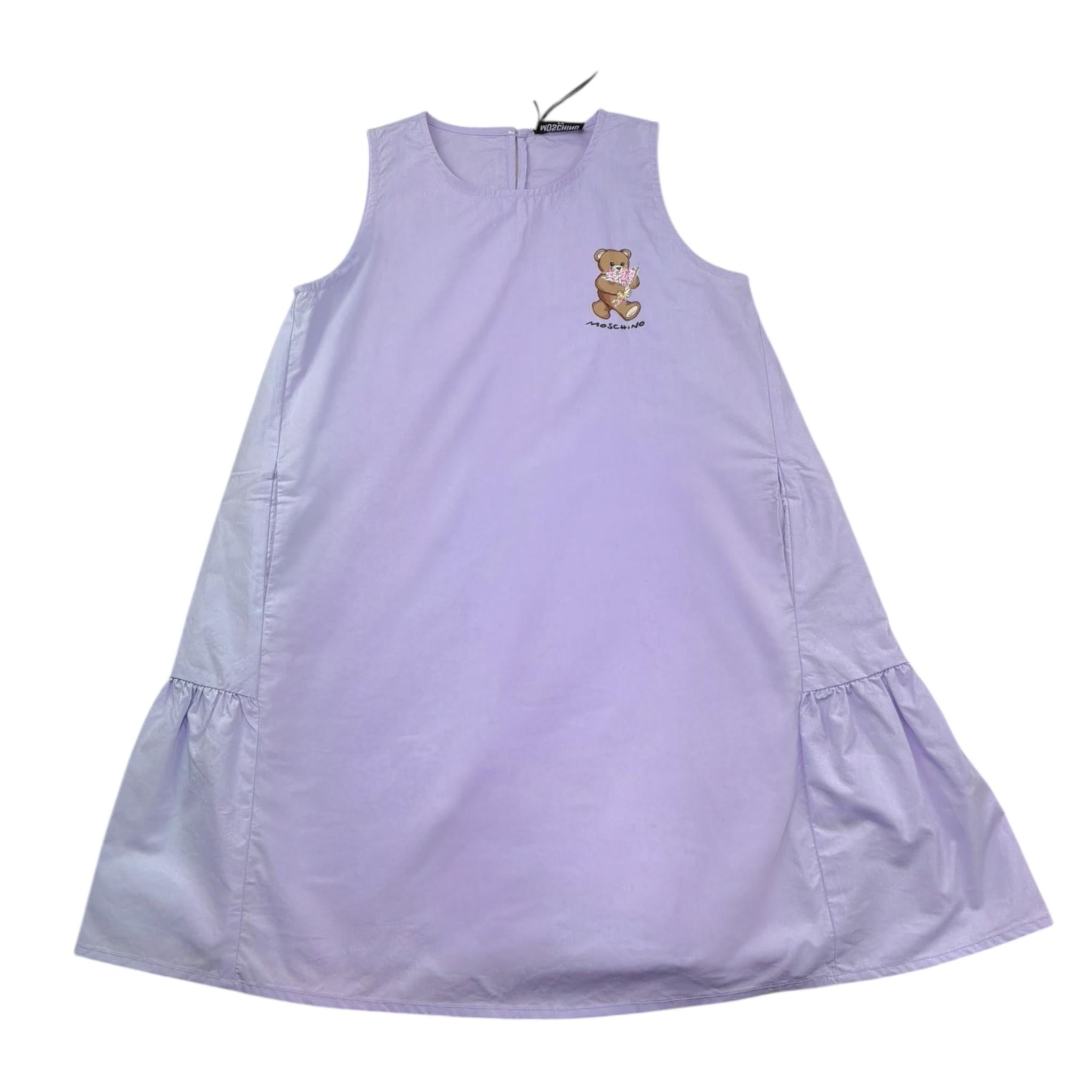 Moschino Abito Tinta Unita con Stampa per Bambina HDV0HE LILLA MOSCHINO 