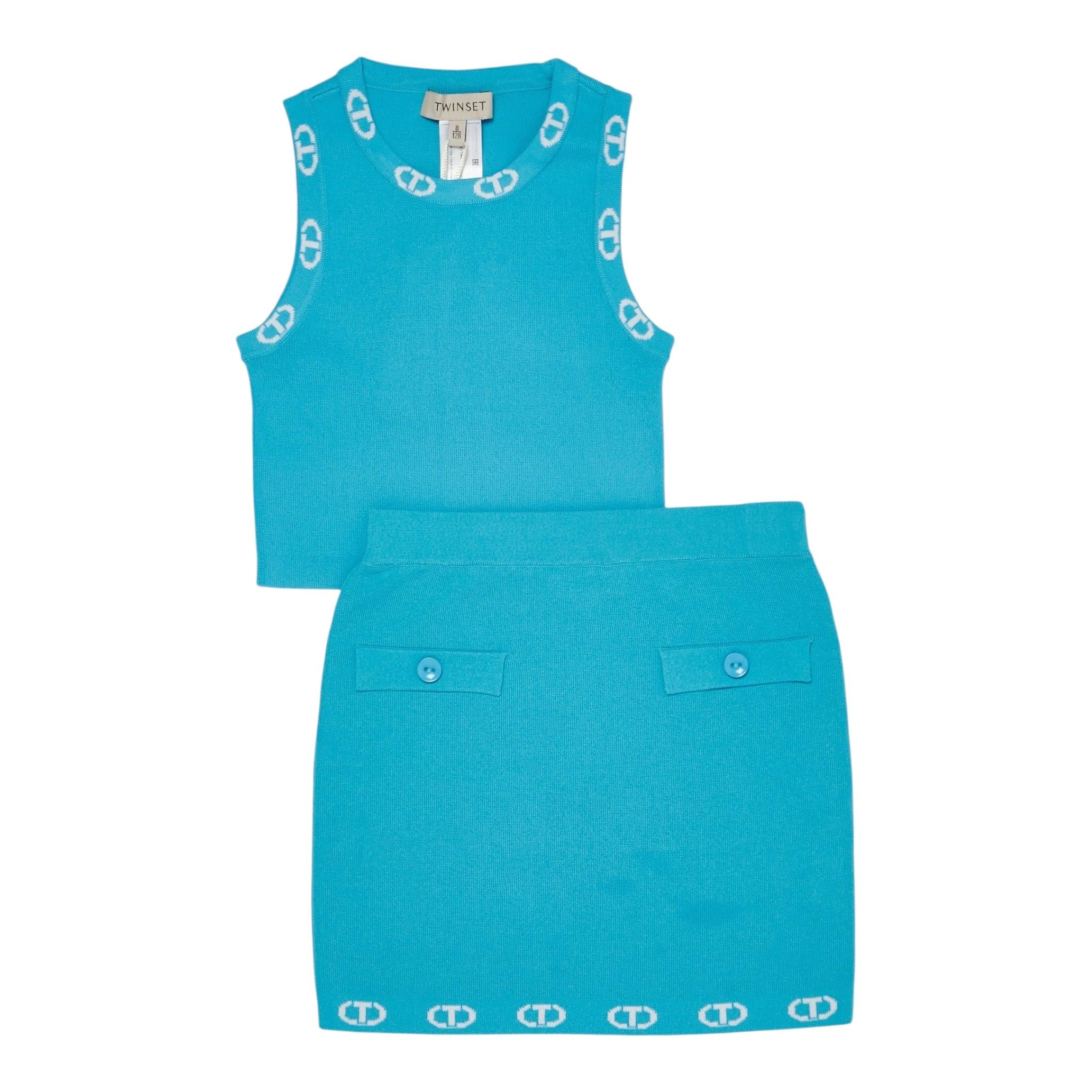Twinset Completo 2 Pezzi Gonna-Canotta per Bambina 241GJ3011 AZZURRO TWINSET 