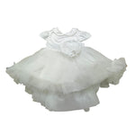 PETIT abito cerimonia tinta unita con tulle Bianco per Neonata S2016227 BIANCO PETIT 