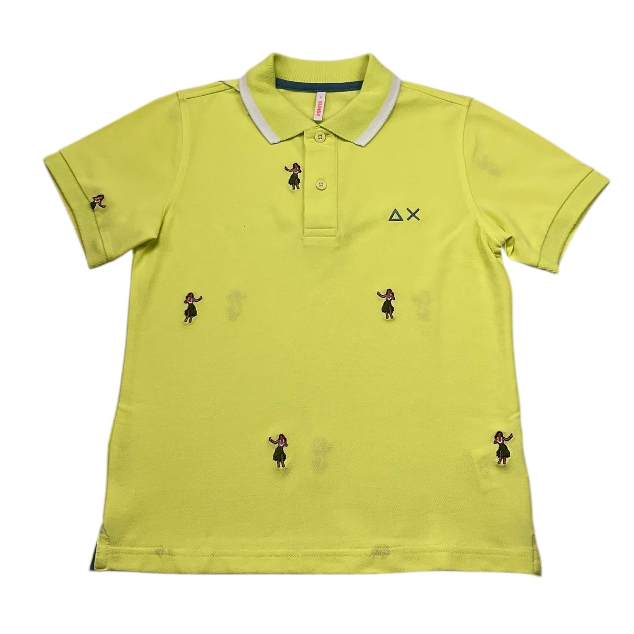Sun68 Polo Mezza Manica Tinta Unita per Bambino CPA35328 GIALLO SUN68 