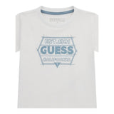 Guess T-Shirt Girocollo Tinta Unita con Stampa per Bambino N5RI25K8HM4 BIANCO GUESS 