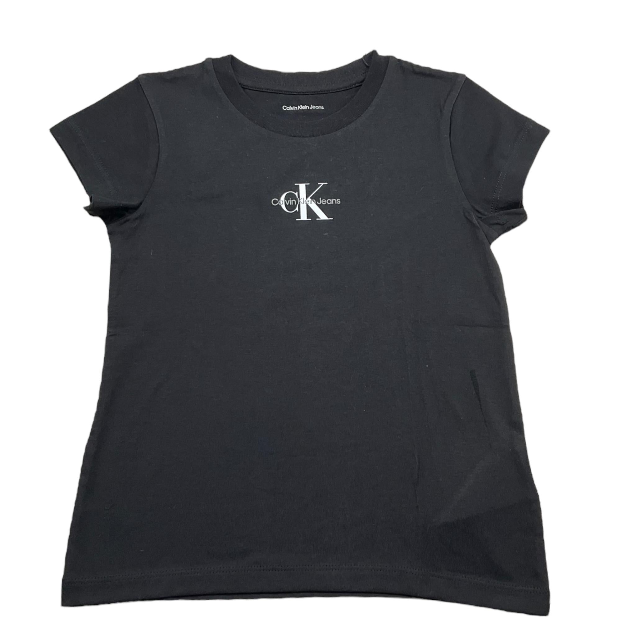 Calvin Klein T-Shirt Girocollo Tinta Unita con Stampa per Bambino IG0IG01470 NERO CALVIN KLEIN 