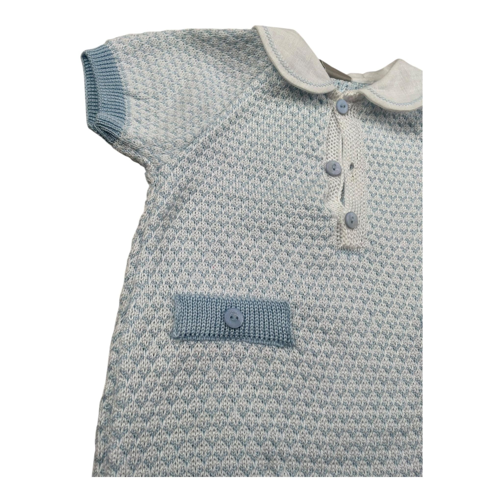 Marlu' Pagliaccetto Mezza Manica Tinta Unita per Neonato EB6115 AZZURRO MARLU' 